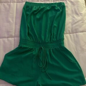 Tyche Kelly Green Strapless Romper